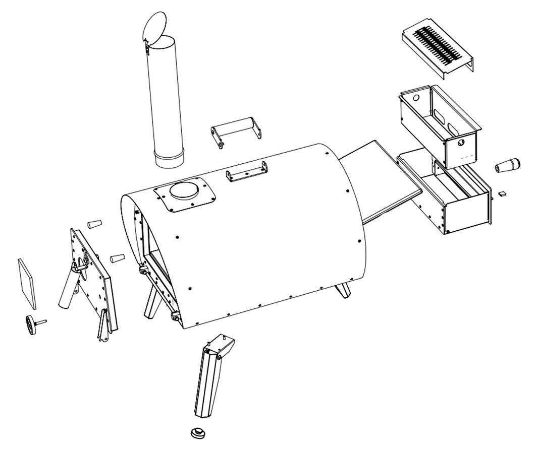 Exploded view of the Marcel oven