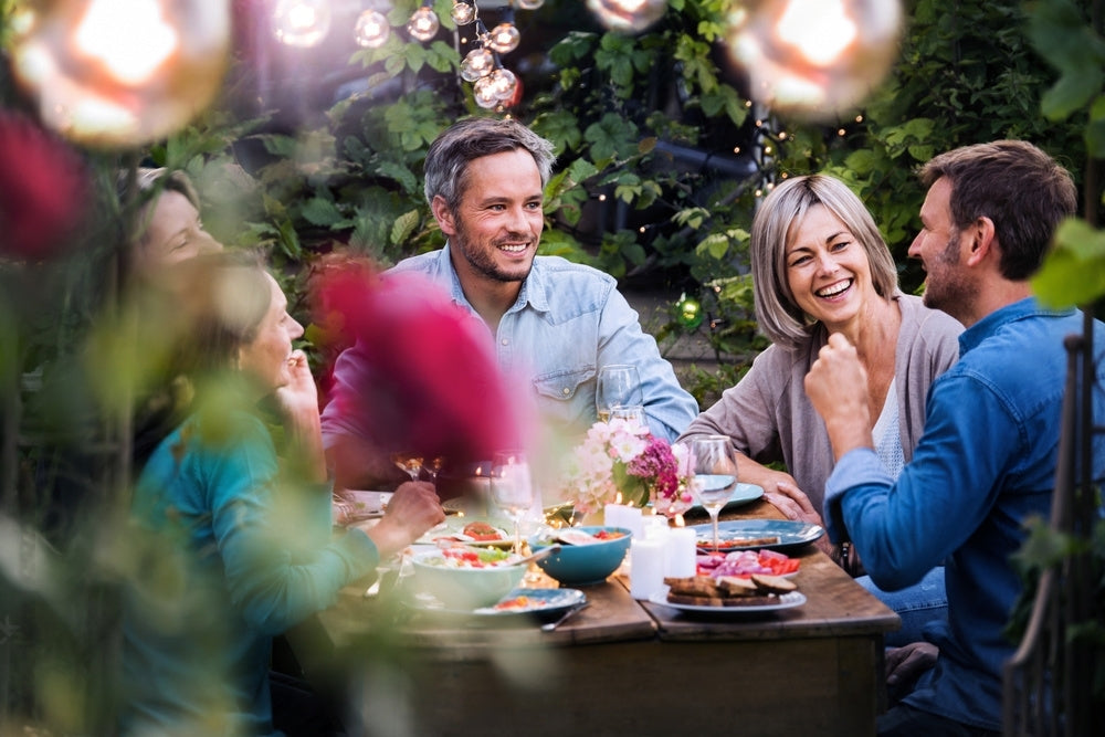 Friends eating at the table